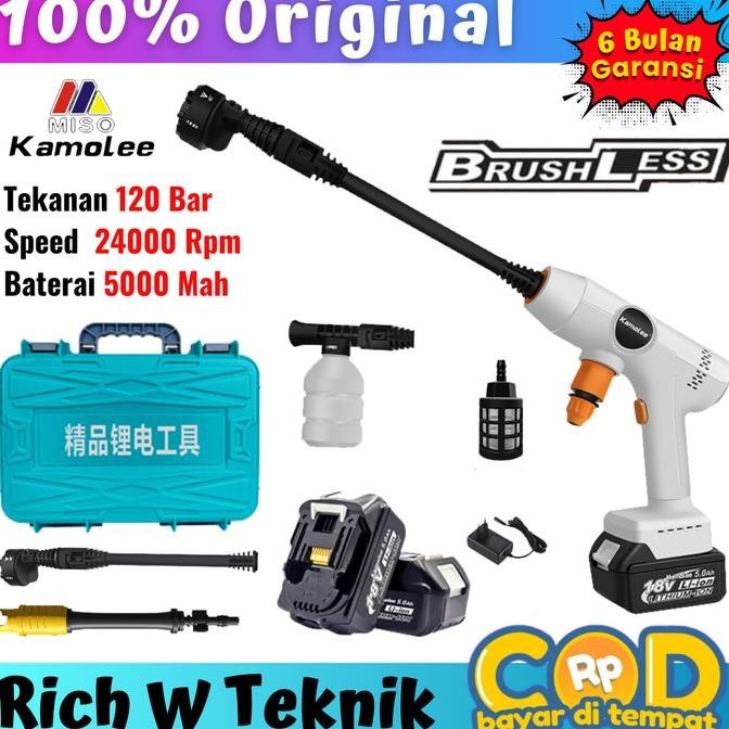 SALE STOK Cordless Brushless Jet Cleaner Alat Cuci Mobil Pembersih Motor Kamolee TERLARIS