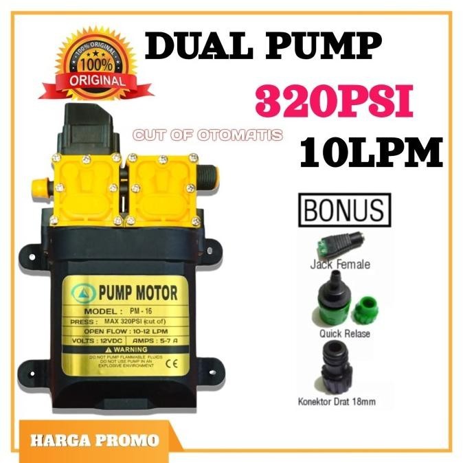 SALE STOK Paket Lengkap Dinamo Pompa Air DC 12v 320psi/ Alat cuci Motor/Mobil/Ac TERLARIS