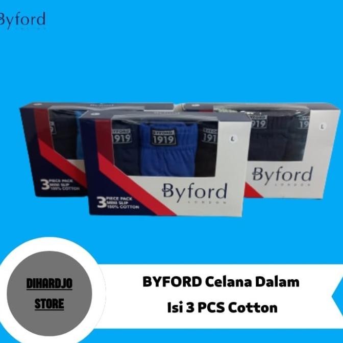 BYFORD Celana Dalam Pria Segitiga Brief Isi 3 Pcs Bahan Katun