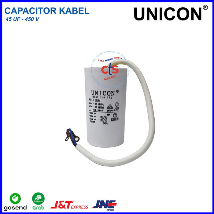 45 uf - 450V Kapasitor (Capacitor) Kabel (Spare Part Pompa Air)