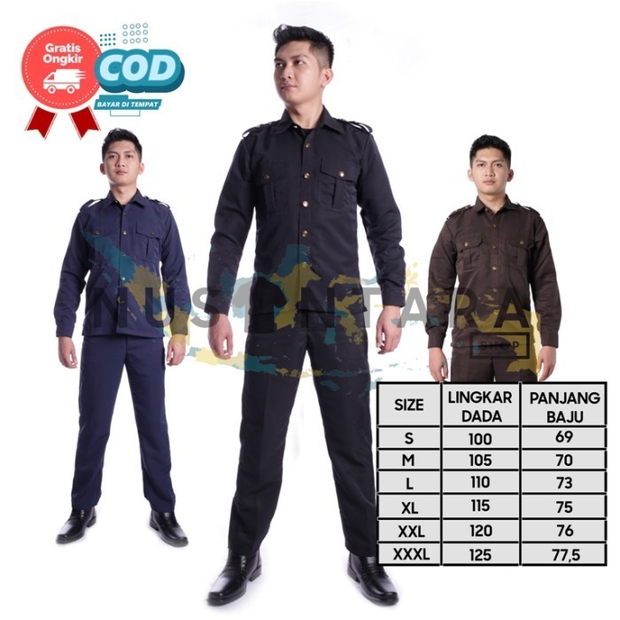 Diskon Seragam Safari Baju Safari Setelan Safari Security Seragam Satpam Baru