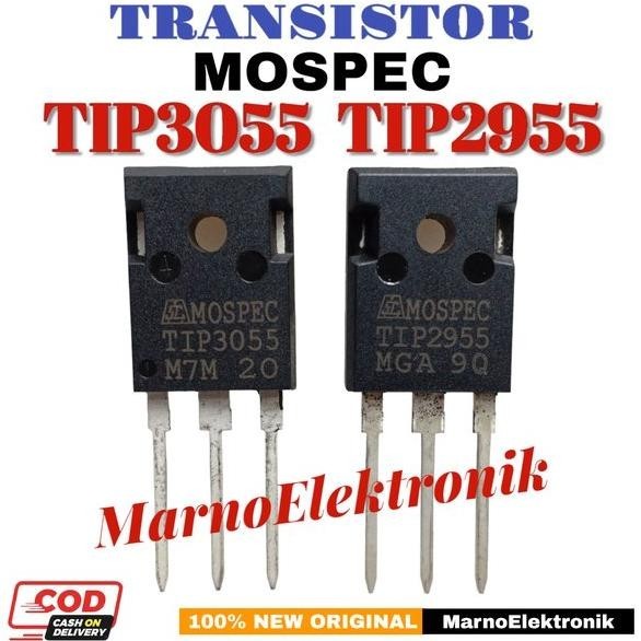 TRANSISTOR TR MOSPEC TIP3055 TIP2955 1 SET ASLI ORI ORIGINAL