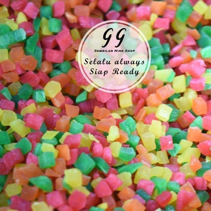 

TERBAIK! TERLARIS 250 GRAM SUKADE MIX WARNA WARNI CAMPUR BUAH PEPAYA KERING DRY