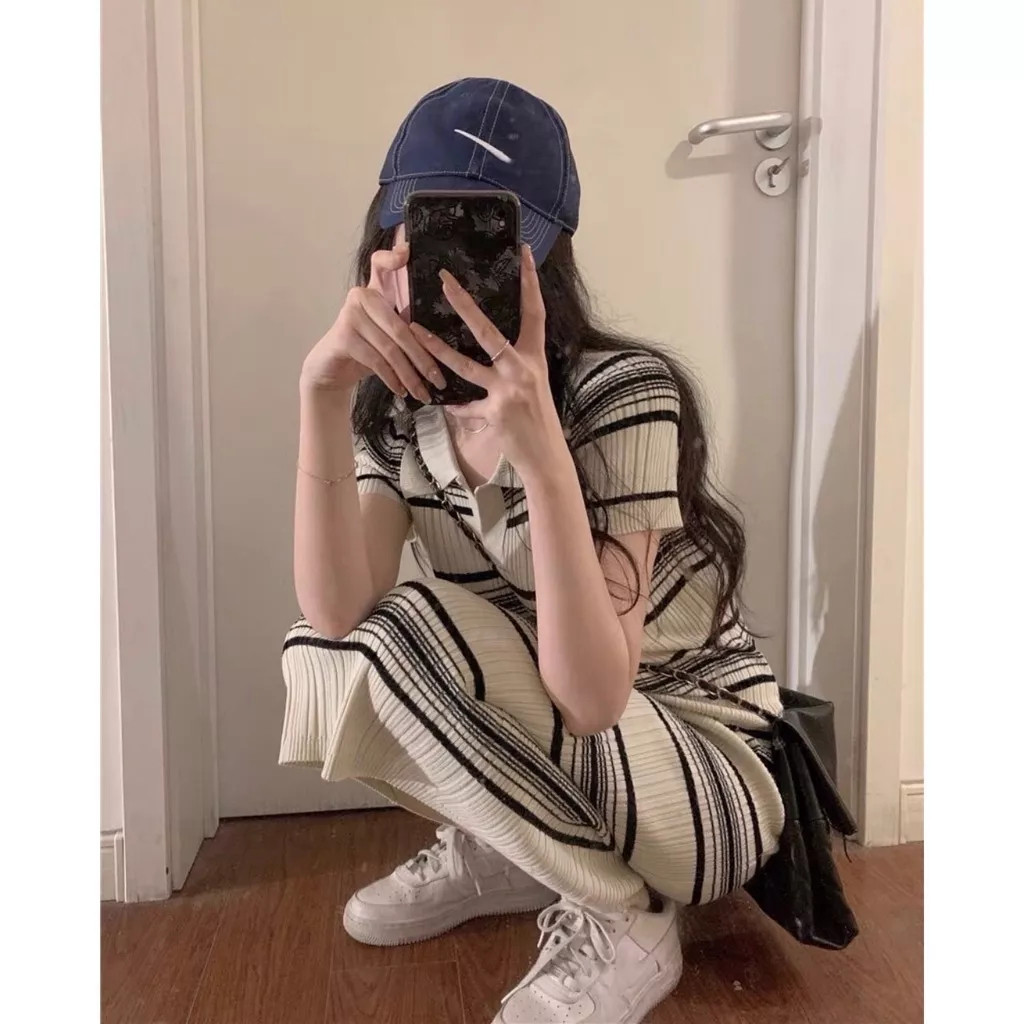 DFF DRESS RAJUT WANITA LISAI/DRESS RAJUT WANITA LENGAN PENDEK/DRESS WANITA KOREA/ RNJ