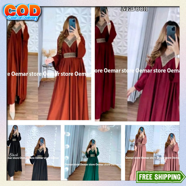 Bsju Busana Hari Raya Tanggung Elegan Baju Dress Polos Gami Bahan Premium Bestseller Gmis Dewasa Mod