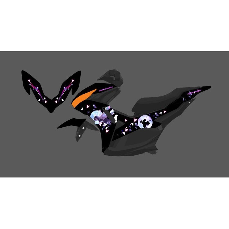 STRIPING TRANSPARAN MOTIF ANIME TERBARU AEROX NEW 155 CONNECTED