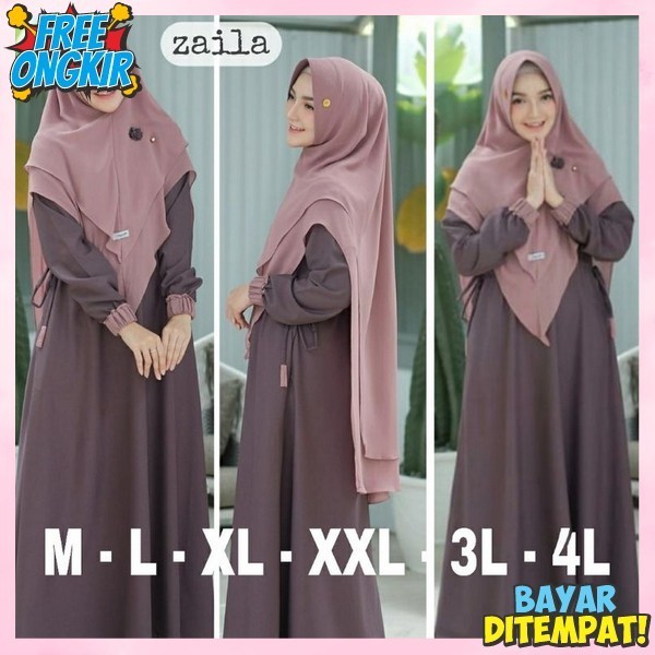 Juba + Krudung Terbaru 2024 Bj Formal Pesta Kondangan Ghamis Free Kerudung Lengan Panjang Murah Bj W