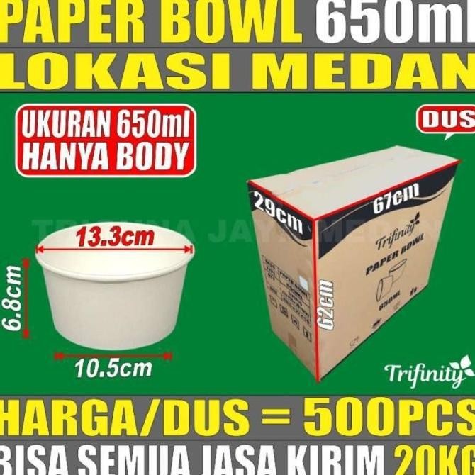 siap kirim paper bowl tebal 650ml dus semua jasa kirim ekspedisi mangkok medan