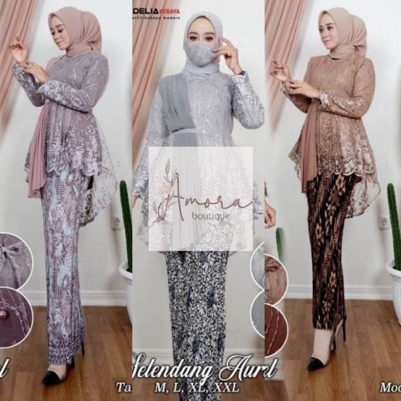 PROMO (Dijamin Realpict) Set Kebaya Selendang Aurel Terlaris - Kebaya Modern - Kebaya Wisuda - Kebay