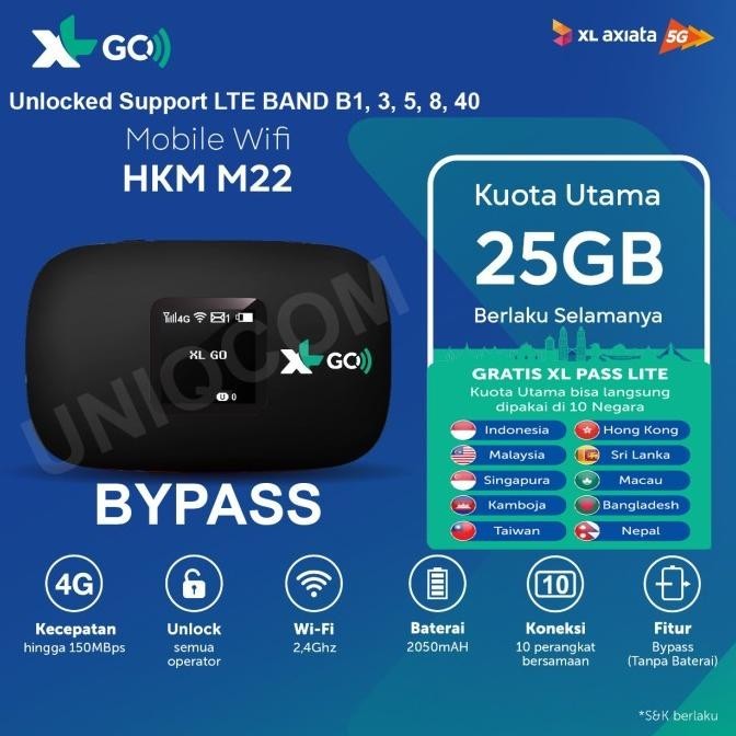 BARANG TERLARIS Modem Wifi 4G XL Go HKM C10 M21 M22 Free XL GO IZI 25GB Unlocked Resmi