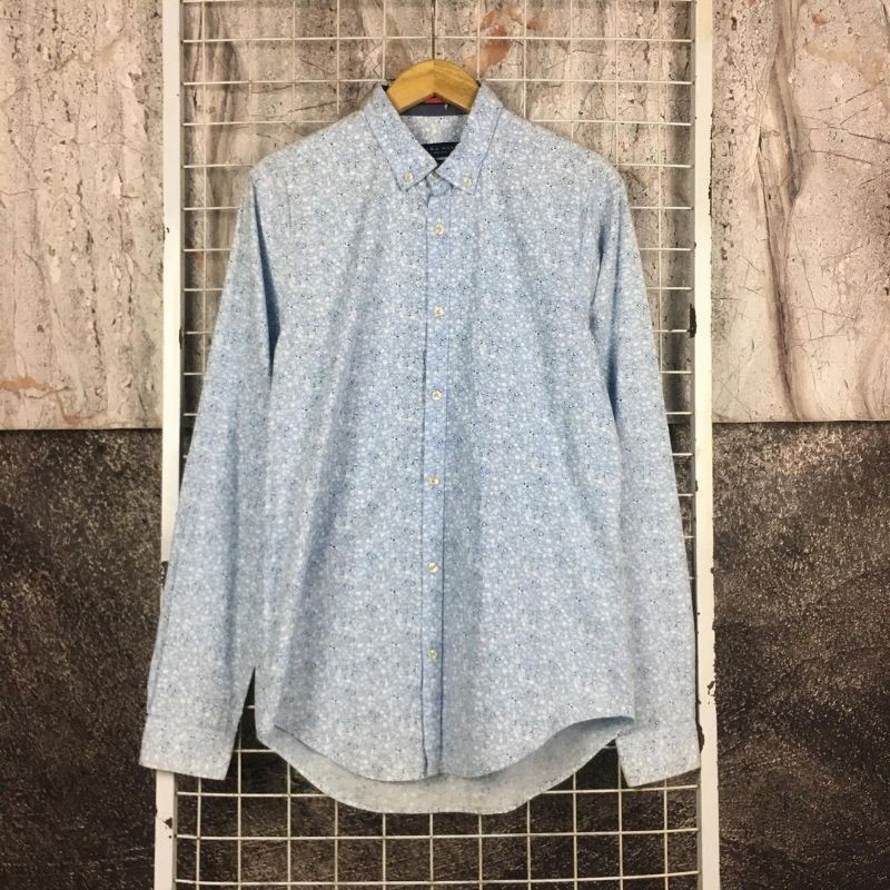 Kemeja Lengan Panjang Pria Motif Original Zara Man . SDA 01733 Second Bekas Preloved
