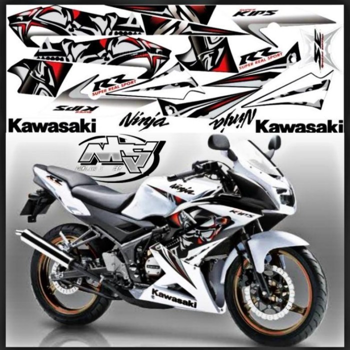 Sticker Striping Ori NINJA RR 150 SE 2013 PUTIH - Ninja RR 2010 -