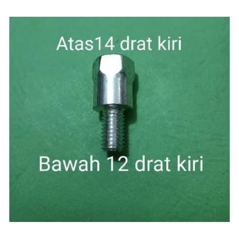 ( 1Biji ) Baut peninggi spion atas 14 drat kiri bawah 12 drat kiri