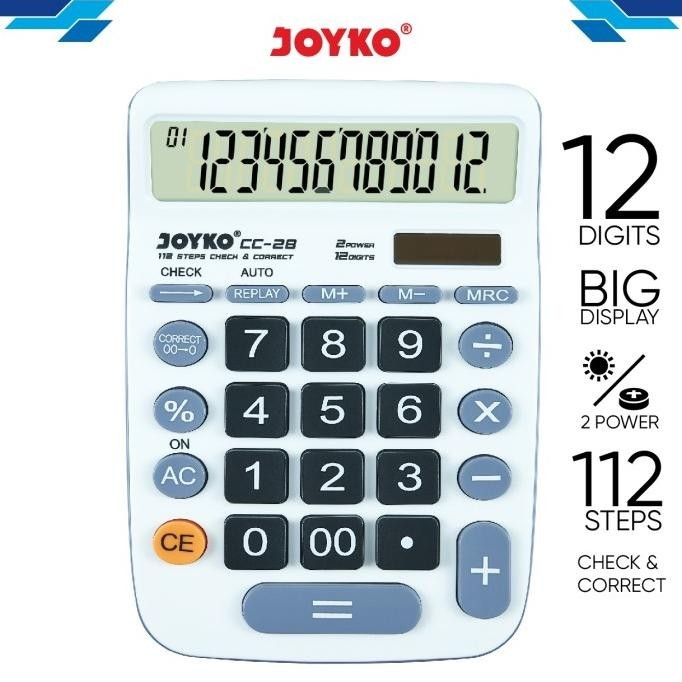 

New - Calculator / Kalkulator Joyko CC-28 / 12 Digits / Check Correct ,,