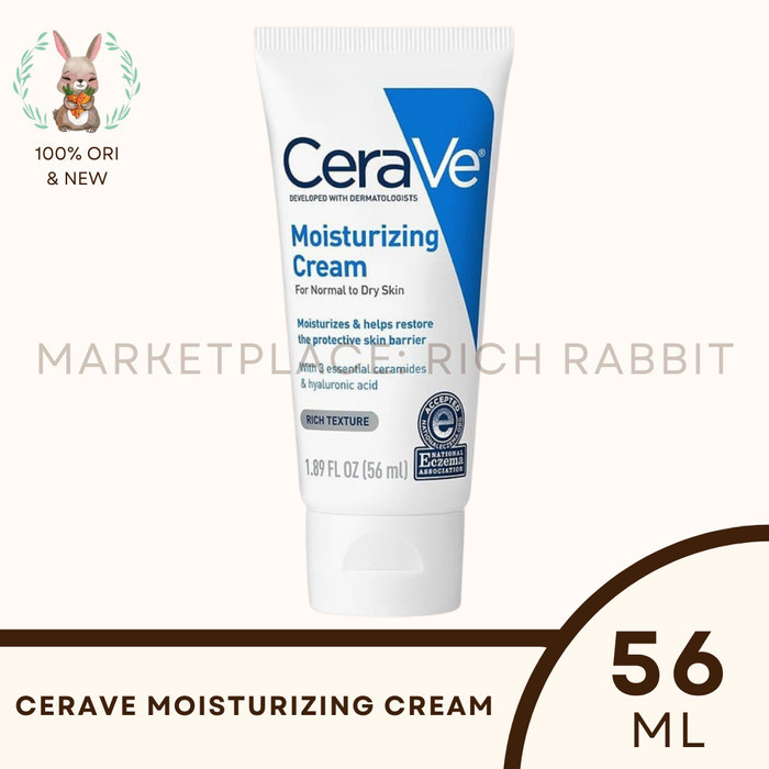 CERAVE MOISTURIZING CREAM CERAMIDES HYALURONIC ACID MOISTURIZER LOTION - 56 ML TUBE