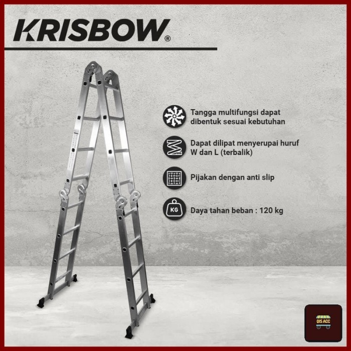 Krisbow Tangga Lipat Aluminium Multifungsi 4.4 Mtr En131