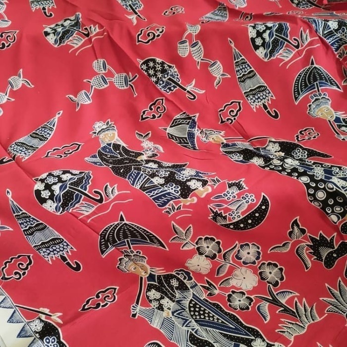 Naenggo Kain Katun Batik Motif Payung Kipas Kimono Jepang