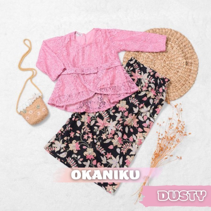 Setelan Kebaya Anak Perempuan Brukat Rok Kimono Baju Tradisional