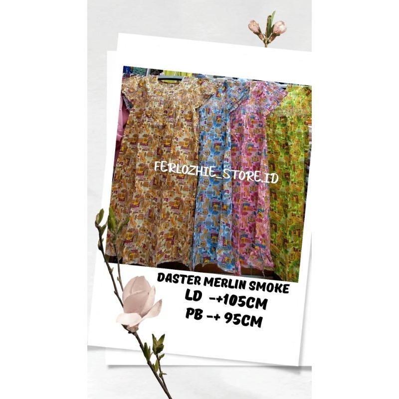 DASTER MERLIN SMOKE BAJU TIDUR KATUN SATUAN