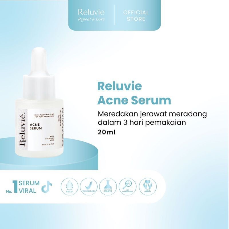 Reluvie Acne Serum Original Full Size 20ml Reluvie Official Serum Acne Reluvie