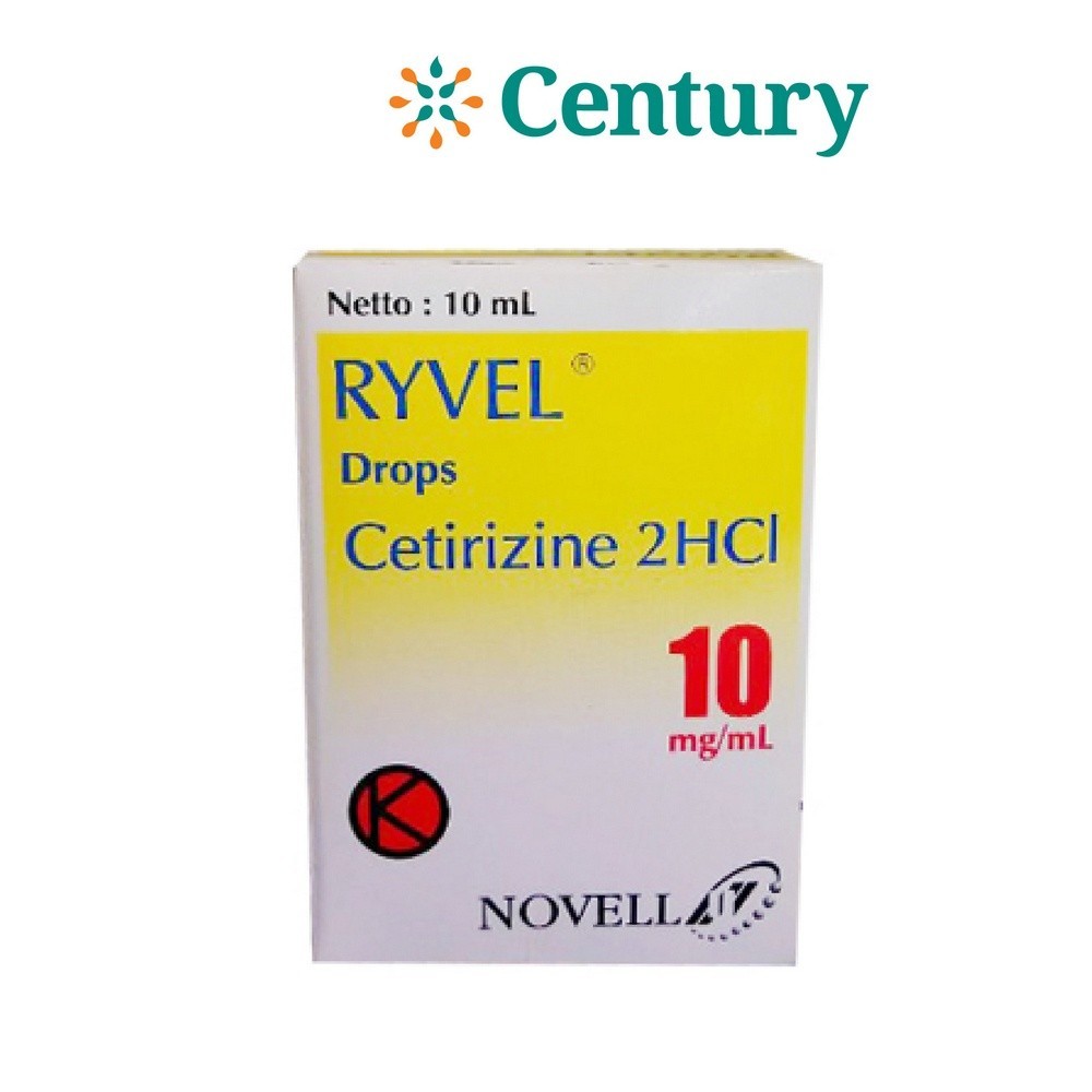 RYVEL 10MG DROPS 10ML / CETIRIZINE / ALERGI / RINITIS / OBAT ALERGI / RHINITIS ALERGI / BERSIN BERSI