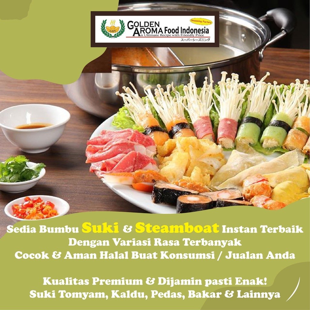 

BUMBU STEAMBOAT Seafood Non MSG 1Kg Suki Instan Shabu Hotpot Seafood Tanpa MSG Kiloan 1 Kg Halal