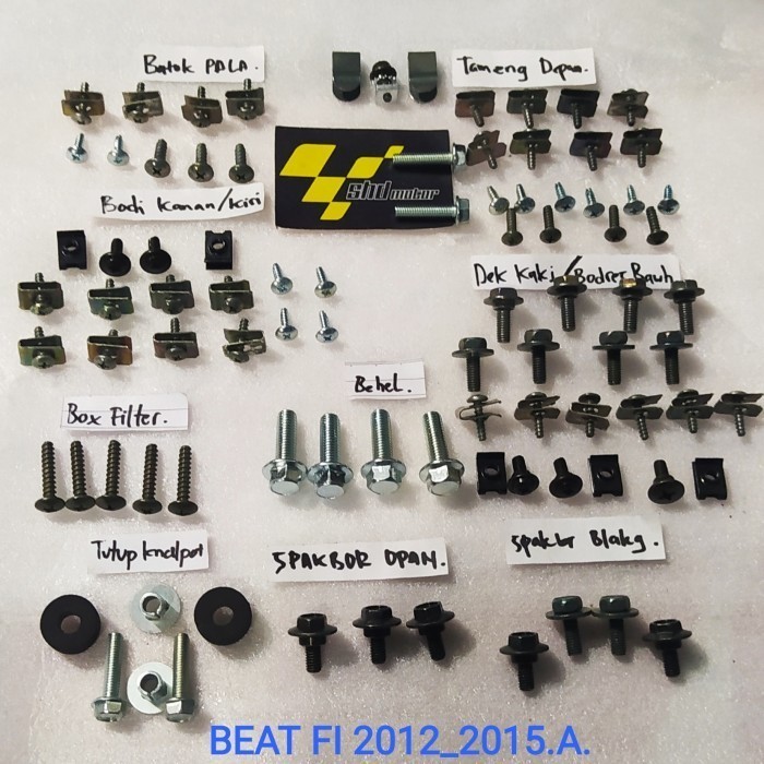 baut full set body/body motor honda beat fi 2012 2013 2014 2015