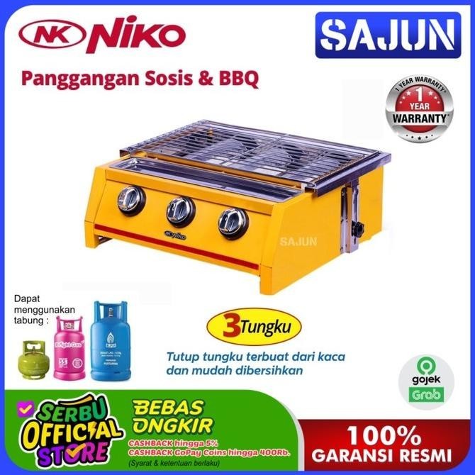 Ready Stok Niko Nk-Gr3 Bbq Grill Gas Kompor 3 Tungku - Nkgr3 Xafruit