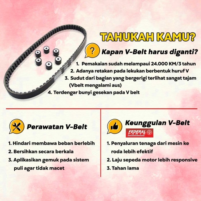 Best Paket V-Belt Federal Parts Untuk Mio M3, Mio Z Gratis Ongkir