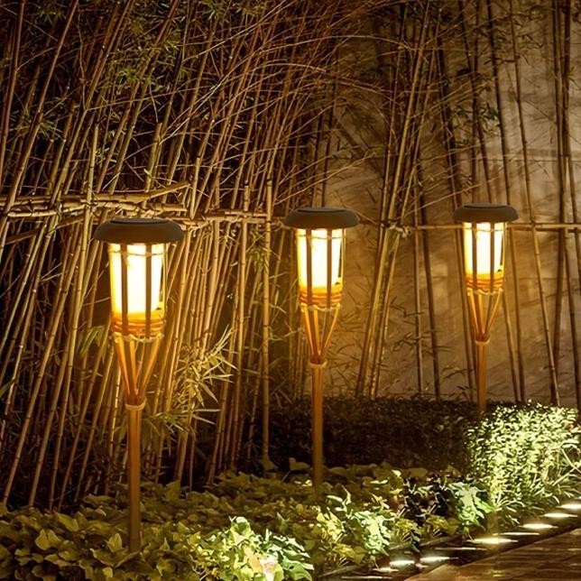Jual Murah Lampu Bambu Hias Taman LED Tenaga Surya/Lampu Taman Obor Tancap Solar