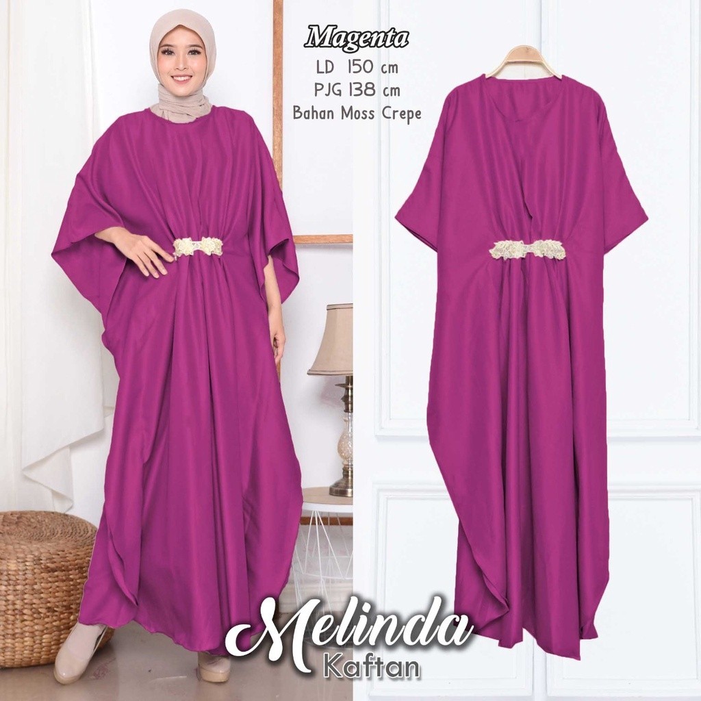 Kaftan Wanita Simple Kafttan Mewah  Baju Muslim Perempuan Games Kondangan Muslimah Seragam Keluarga 