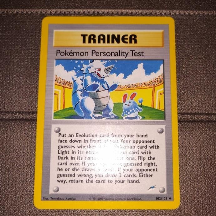 Kartu Pokemon TCG EN WOTC Neo Destiny Pokemon Personality Test