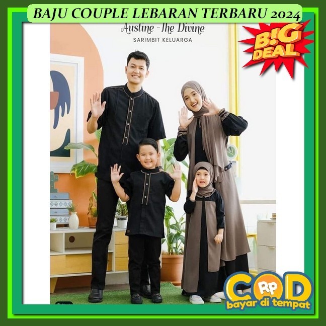 Baju Couple Pasangan Lebaran One Set Cuple Syari Hari Raya Ggamis Kondangan Cupel Gamiss Srambitan A