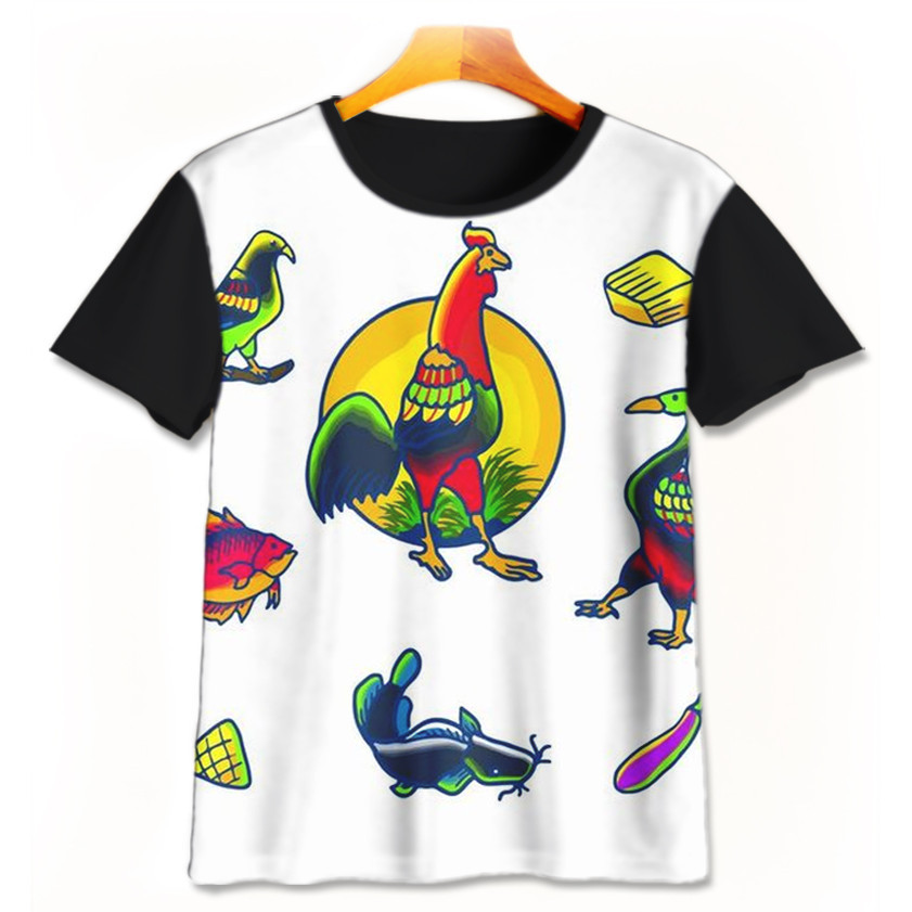 Kaos Anak Unik Ayam Jago v2 Baju Ayam Jago Lucu Anak 3D Printing Untuk Umur 1-12 Tahun