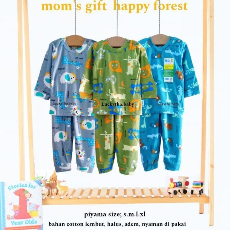 "Beli Lebih, Hemat" setelan panjang anak mom's gift motif shark,pinguin,ubur-ubur,sea animal,playing