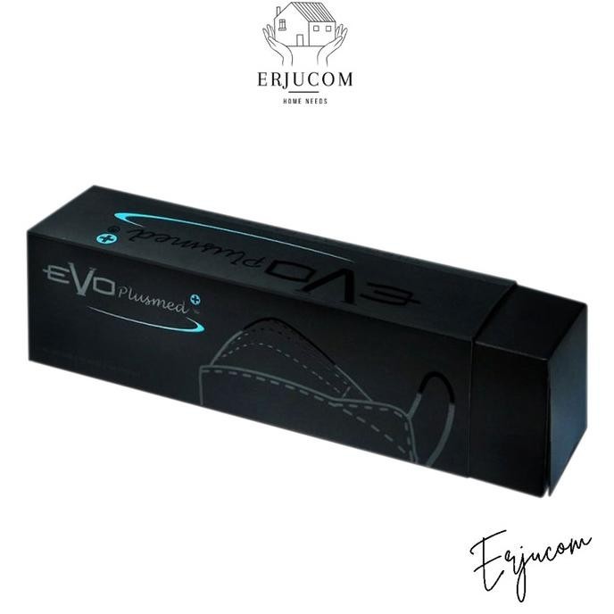 Ready oke] Masker Evo Plusmed Super Black 3ply Medis 4d 1 box