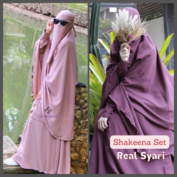 Gamis sunnah set syari Wolfis free cadar bandana