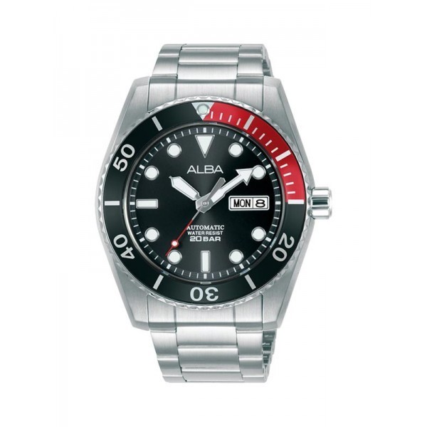Jam Pria Alba  Original Sport Silver-Black Stainless Steel AL4293 X1
