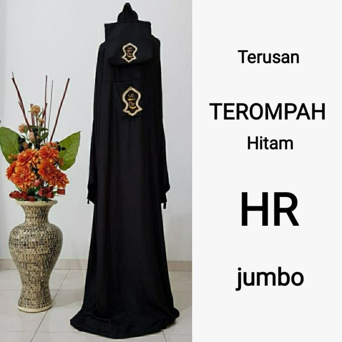 COD Mukena TERUSAN TEROMPAH HITAM HR Jumbo