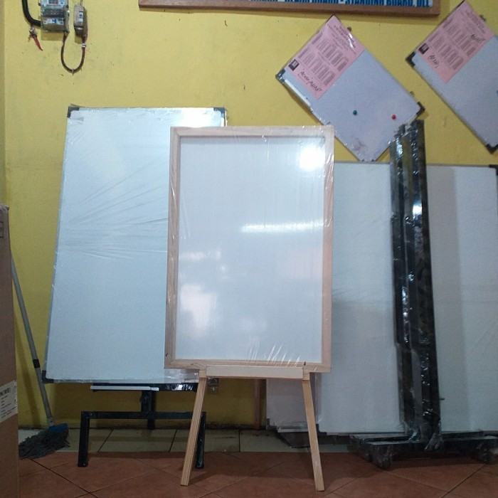 Papan Tulis Whiteboard Standing Kayu N List Kayu 60X90Cm...