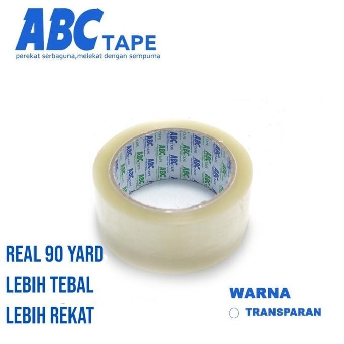 

Ready oke] ABC Tape Lakban Bening Coklat Perekat Serbaguna 2 Inch 45MM x 90 Yard