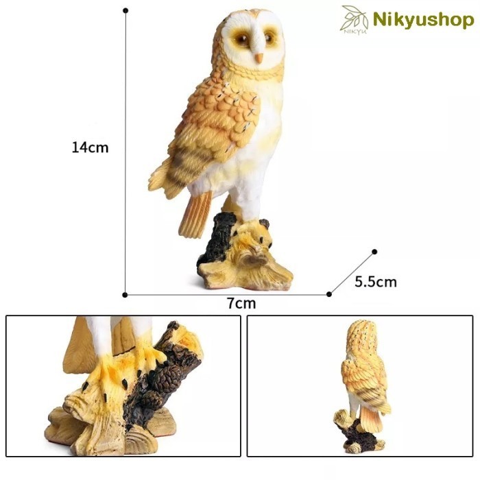 Mainan Hewan Pajangan Dekorasi Patung Burung Hantu Animal Barn Owl