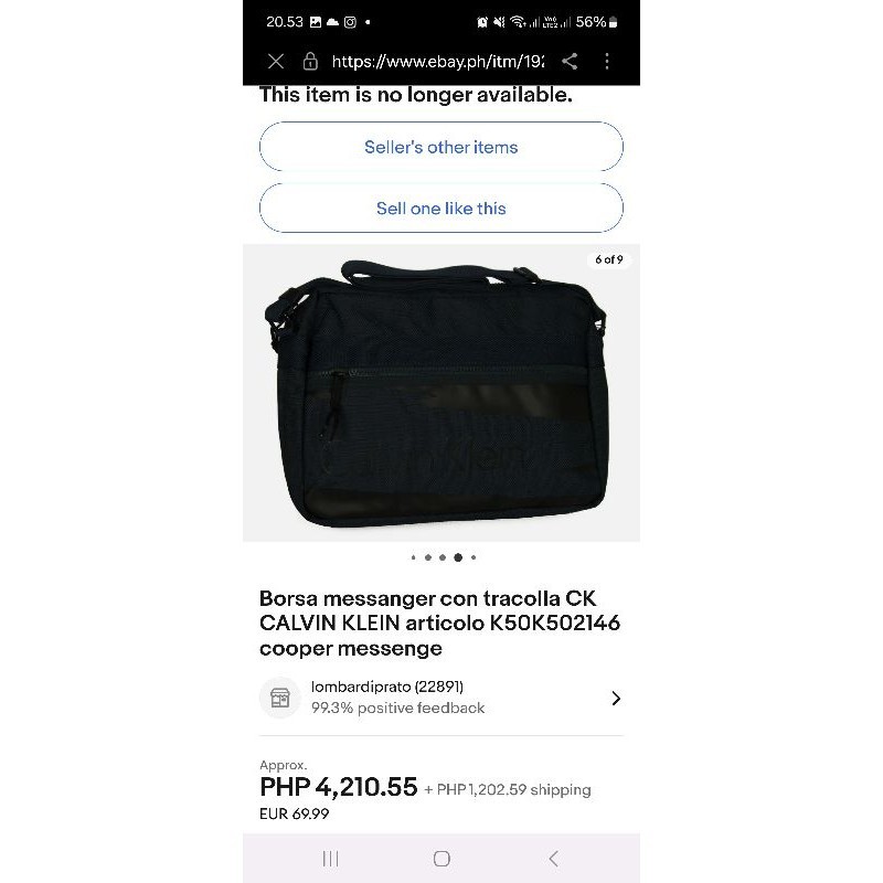 Tas Pria CK CALVIN KLEIN JEANS Selempang Slingbag  Messenger bag Muat laptop 14inch