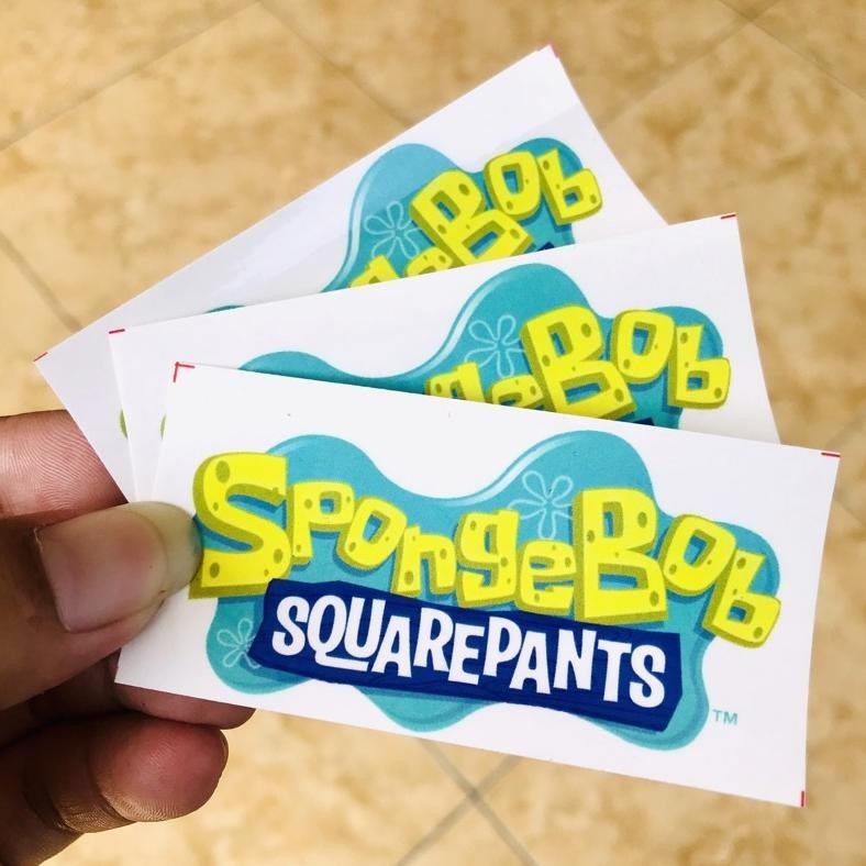 

paket isi (10pcs) Promo On ! Sale On ! Stiker Spongebob stiker kartun animasi Bijian anti air ||