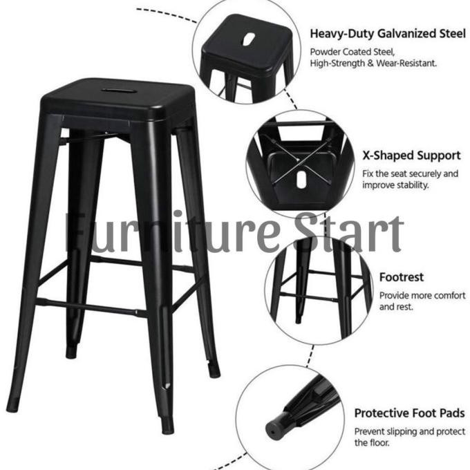 Kursi Besi Cafe Tinggi 75Cm