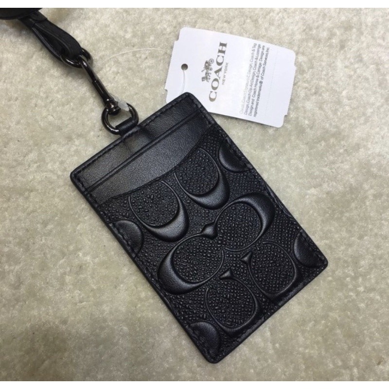 

Coach ID Lanyard In Signature Embossed 58634 black