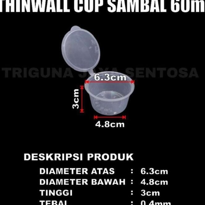 Thinwall Cup 60Ml Plastik Tempat Sambal Puding Dus Semua Jasa Kirim | Adilano