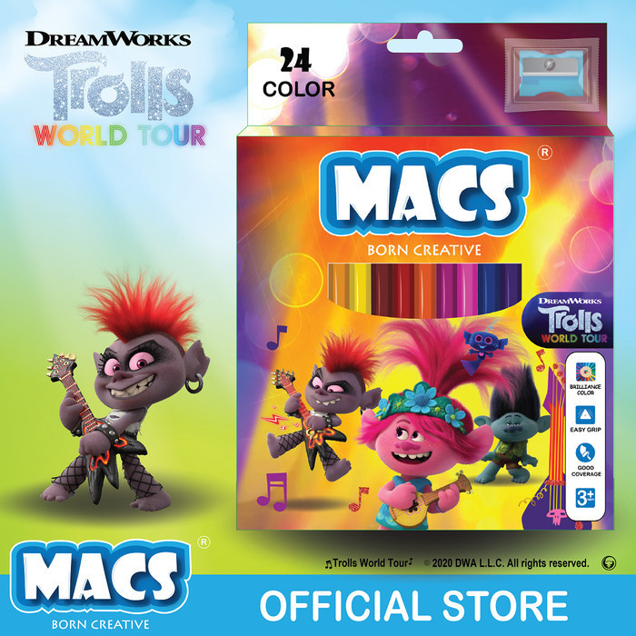 

Update Trolls World Tour The Movie Pensil Warna Macs 24 Color Pencil Terlaris