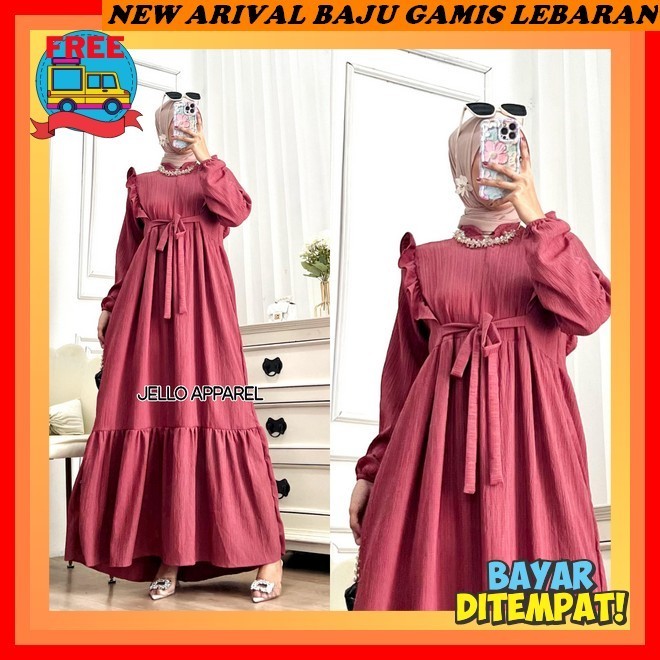 Baju Wanita Jumbo Lengan Panjang Lebaran Remaja Mewah 130Ld Xxl 4Xl Bahan Adem Pakaian Wanitaa Kekin