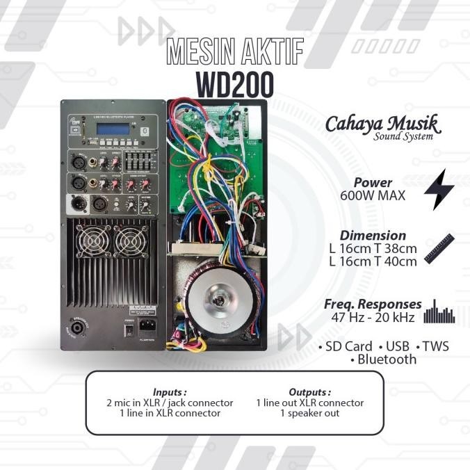 Mesin Speaker Aktif / Power Kit Aktif 600 Watt Original Wd200 Revvian232